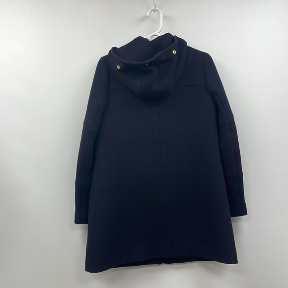 J. Crew Chateau Stadium Italian Wool Parka Pea Coat Winter Jacket Navy 0 - Picture 5 of 9